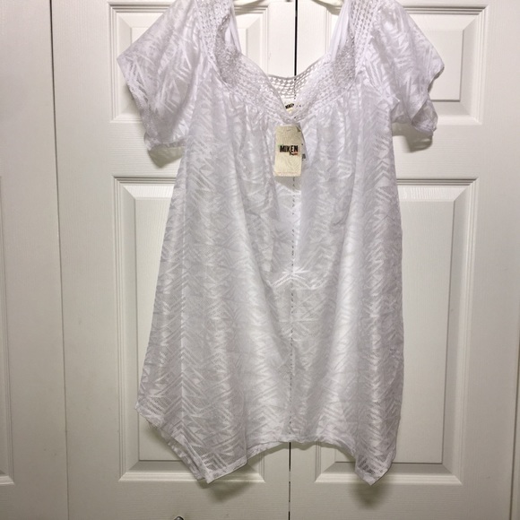 🆕🏖SWIM SUIT-COVER UP. WHITE MESH. WEAR STRAPS UP OR DOWN. BRAND NEW. - Picture 6 of 6